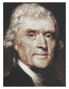 Unique 3-D portrait Thomas Jefferson