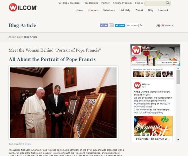 Wilcom, blog of the embroidery software company, 2015