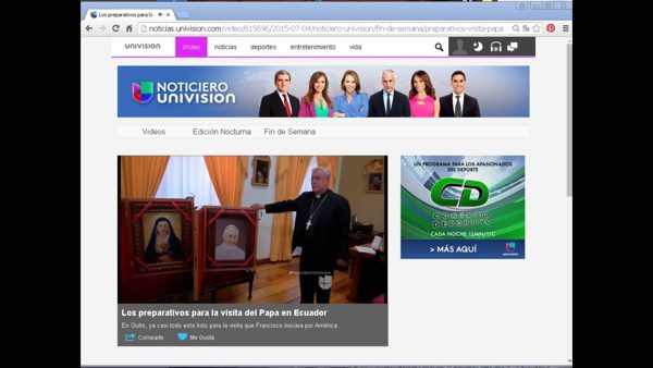 Noticiero Univision, television, 4 July 2015